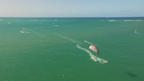 Low-altitude-flight-watching-the-maneuvers-of-the-Kitesurfers-on-the-beach