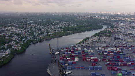 Aerial-view-over-Channel-of-Haina-commercial-port-and-logistic-center