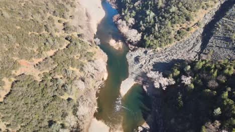 Looking-down-on-the-North-Fork-American-River-in-Auburn-California-with-a-drone-on-a-sunny-day