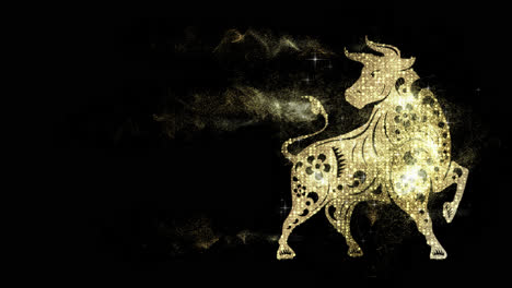 Chinese-zodiac-year-of-the-Ox-astrological-sign-loop-motion-graphic-with-alpha-channel