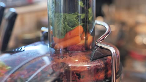 Fruits,-berries,-and-vegetables-being-pressed-into-juicer