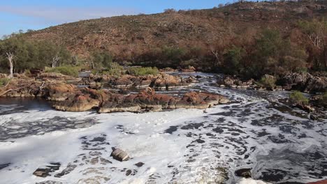 Swan-River-At-Bells-Rapids-Perth-Hills---Whitewater-Flowing-Past-Rocks