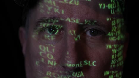 Man-with-digital-coding-projected-on-his-face
