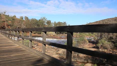 Bells-Rapids,-Wooden-Bridge-Over-The-Swan-River---Perth-Australia