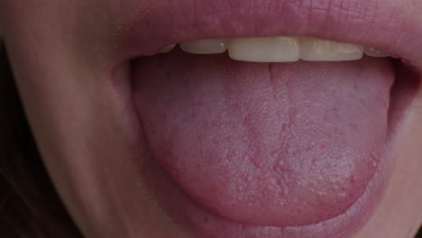 Close-Up-of-a-Woman's-Mouth-and-Tongue
