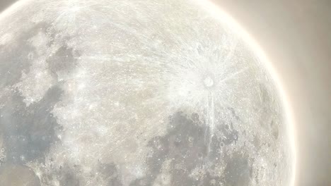 Zoom-Extremo-Luna-Llena,-Luna-Creciente-En-La-Superficie
