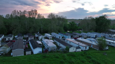 Mobile-home-park-during-spring-sunset