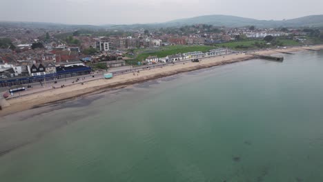 Swanage-Dorset-town-and-beach-UK-drone-aerial-view