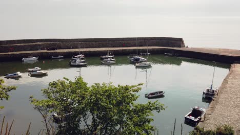Dysart-harbour-looking-down-from-ravenscraig-parke-on-a-grey-calm-serene-day