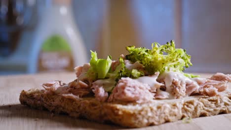 Preparing-Anabolic-Toast-Sandwich-With-Tuna-And-Broccoli