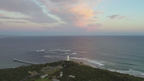 Aerial-view-of-the-lighthouse-at-Point-Londsdale-in-the-late-afternoon