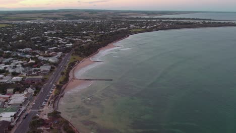 Drone-view-flying-north-along-the-Point-Lonsdale-coastline-towards-Queenscliff