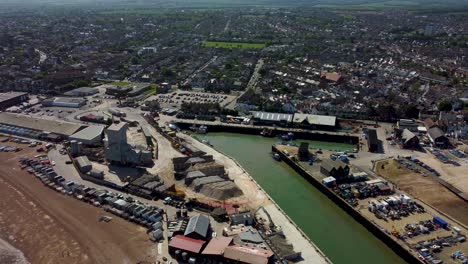 An-aerial-view-of-Whitstable-Harbour-and-the-town-behind-it