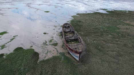 Shipwreck-river-medway-Kent-UK-drone-aerial-Point-of-view