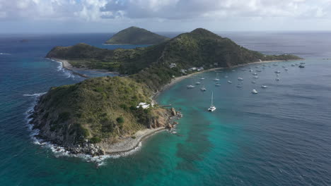 Aerial:-British-Virgin-Islands---Cooper-Island---Drone-shot-flying-forward