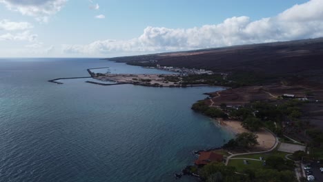 4K-cinematic-clockwise-drone-shot-of-Spencer-Beach-and-the-coast-on-the-Northwest-end-of-the-Big-Island-of-Hawaii