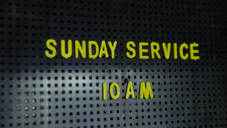 Church-Sunday-Service-Time-On-A-Sign-Saying-10am
