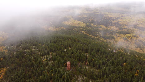 Watch-tower-on-top-of-mountain-in-clouds