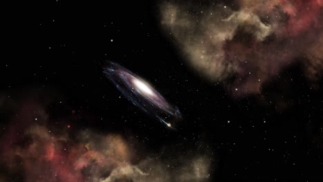spiral-galaxy-that-revolves-between-nebulae