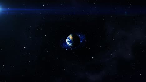 Planeta-Tierra-Entre-Las-Estrellas-En-El-Espacio-Real