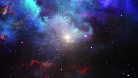 Heller-Stern-Unter-Den-Blauen-Nebeln-Im-Weltraum