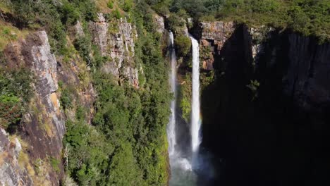 Drone-shot-of-the-waterfall-In-South-Africa