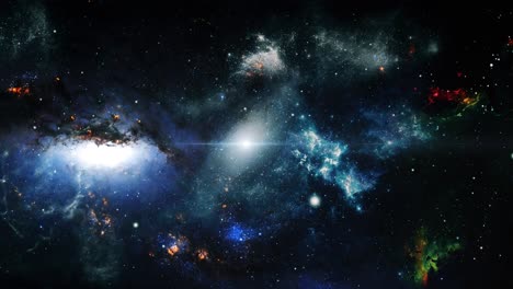 Una-Galaxia-Que-Está-Detrás-De-La-Nebulosa-Moviéndose-En-El-Espacio