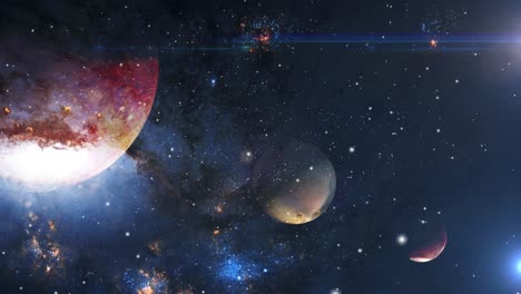 4k-Tres-Planetas-Moviéndose-En-El-Espacio-Profundo