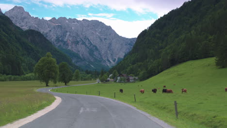 Cinematic-tracking-shot-in-the-Kamnik-Savinja-Alps,-Slovenia