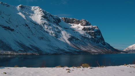 Cinematic-tracking-shot-of-Norwegian-mountains-and-a-fjord