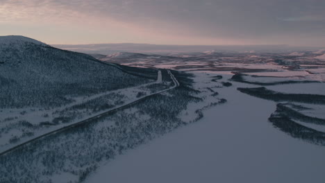 Stunning-cinematic-aerial-shot-close-to-the-Finnish-Swedish-border