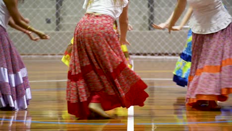 Beautiful-detail-of-a-choreography-presented-by-women-with-colorful-long-round-skirts