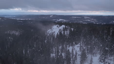 Cinematic-aerial-shot-of-Koli-mountain,-Finland