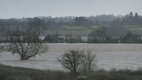 Tierras-Agrícolas-Inundadas-En-Somerset,-Inglaterra