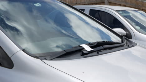 Man-discovers-a-parking-ticket-under-the-window-wipers-of-his-car
