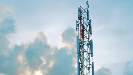 Cell-tower-during-cloudy-sunrise-with-copy-space