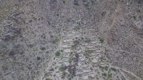 General-wide-aerial-shot-high-above-the-ancient-Ruins-of-Quilmes