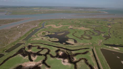 Marshes-And-Creek-In-Tollesbury-On-The-Coastline-Of-Essex-In-The-UK