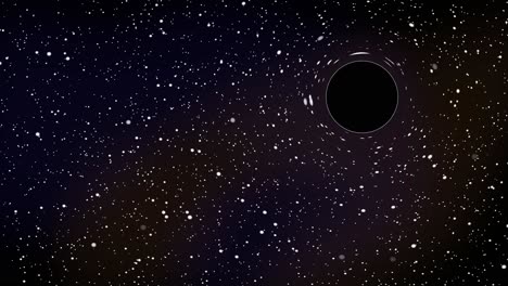 Ein-Kreisförmiges-Schwarzes-Loch,-Das-Sich-Im-Weltraum-Dreht-Und-Sterne-Verzerrt