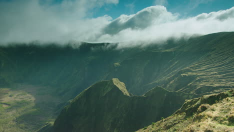 Tiro-Estático-Del-Volcán-Caldeira,-Las-Azores