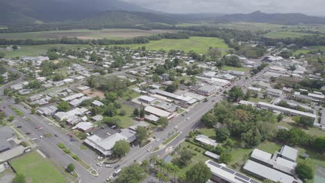 Flying-Over-Mossman,-Rural-Town-And-Locality-In-The-Shire-of-Douglas,-Queensland,-Australia---drone-shot