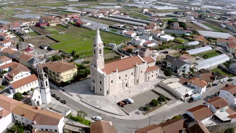 Aerial-footage-over-a-church.-close-flight-4k