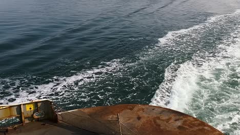 Anacortes-San-Juan-Islands-Ferry-Boat-Backwash-On-Rosario-Strait-In-Washington,-USA