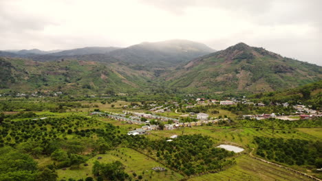 Circular-aerial-view-of-a-deforested-valley