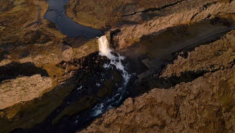 Thingvellir-National-Park-with-Oxararfoss-waterfall,-Iceland