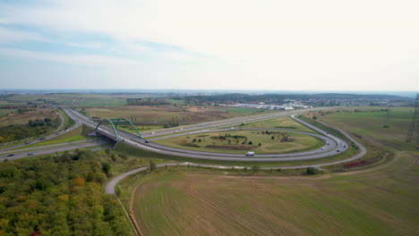 Daytime-Aerial-View-Of-Tricity-Ring-Road-In-Straszyn,-Gdansk,-Poland