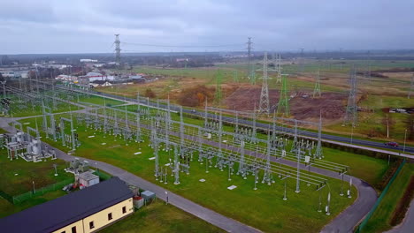 Electrical-Substation-Generating-And-Transmitting-Electric-Energy.-aerial