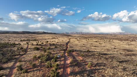 Vehicle-Isolated-In-Arid-Terrain-In-Sedona-Desert,-Arizona
