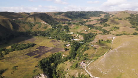 Rural-Landscape-With-Winding-Roads-And-Hills-In-Sumba-Island,-Indonesia