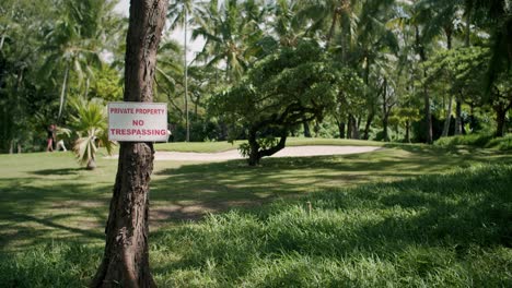 Static-Shot-Of-Private-Golf-Court-On-Isolated-Green-Landscape-Island,-Mauritius,-Africa